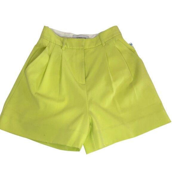 Derek Lam 10 Crosby Neon Chartreuse Pleated Shorts NWT | Size 00 - Picture 5 of 7